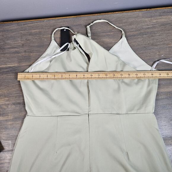 Lulus What a Stunner Sage Green Satin Asymmetrical Mini Dress XL NWT Elegant - Picture 9 of 9